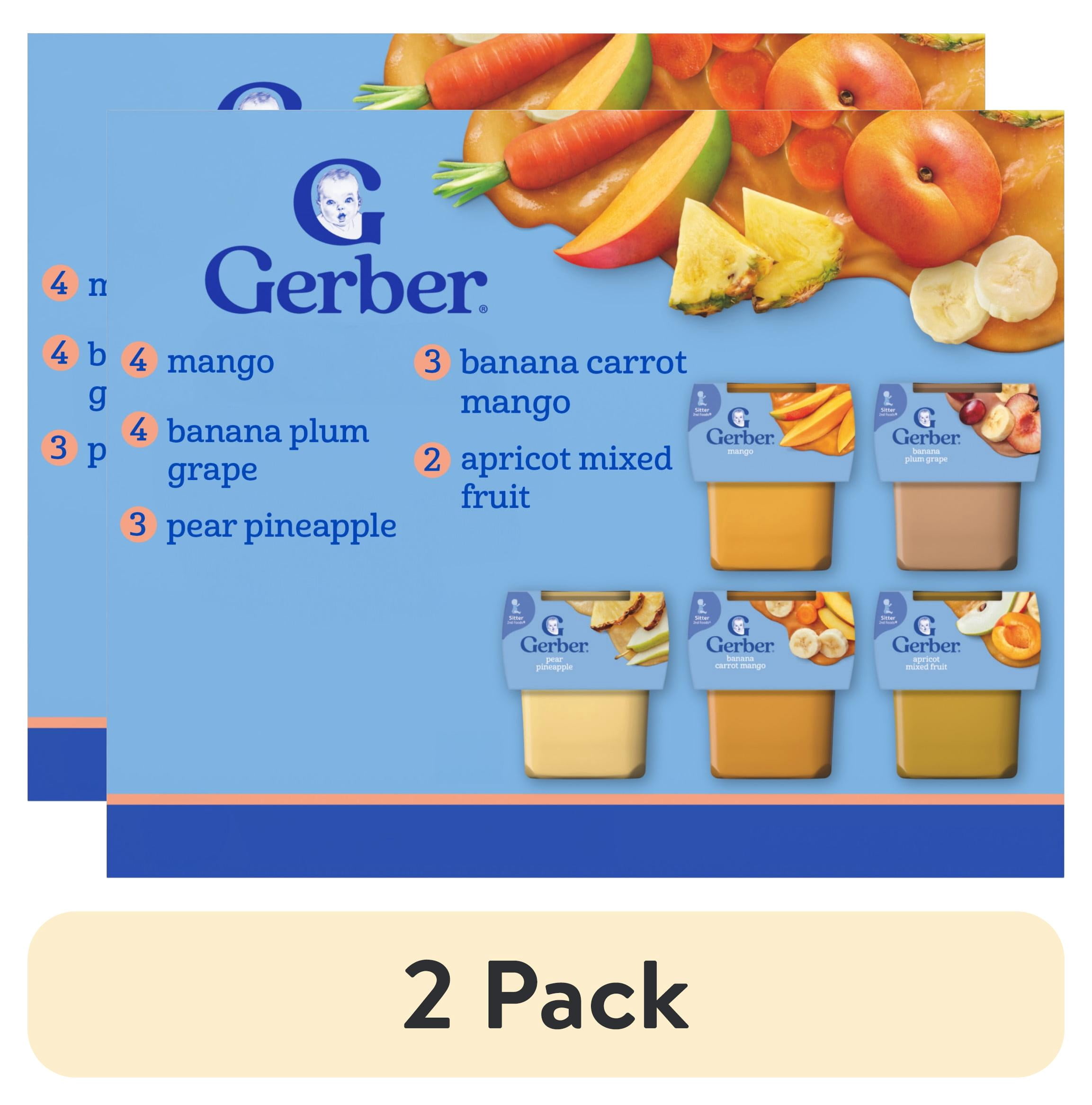 (2 pack) Gerber 2nd Foods Baby Food, Tropical Adventure Variety Pack, 2 oz Tubs (32 Pack)