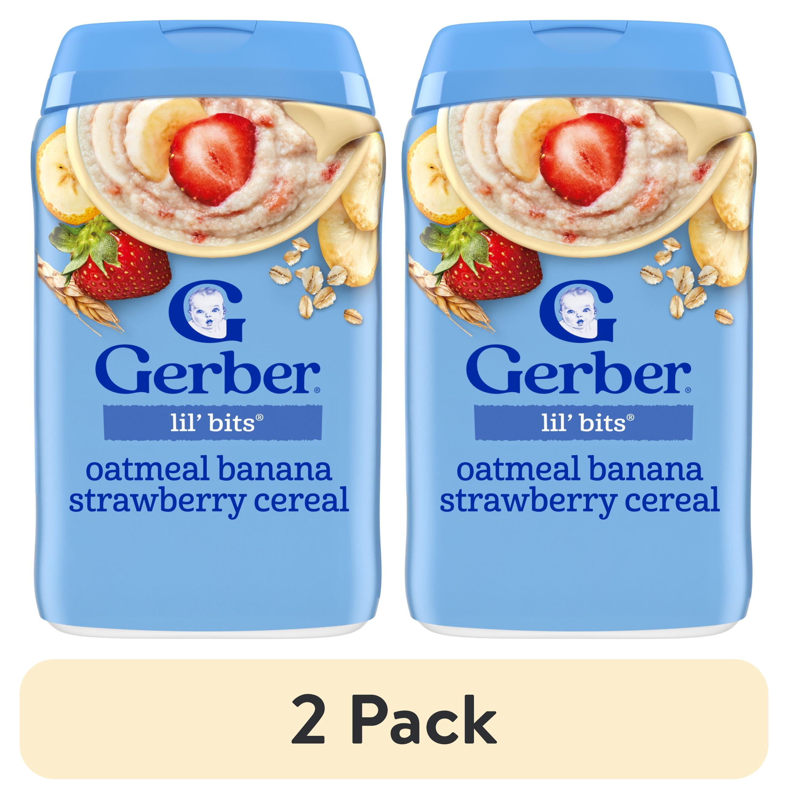 (2 pack) Gerber Stage 3 Baby Food, Oatmeal Banana Strawberry Cereal, Baby Oatmeal Cereal 8 oz