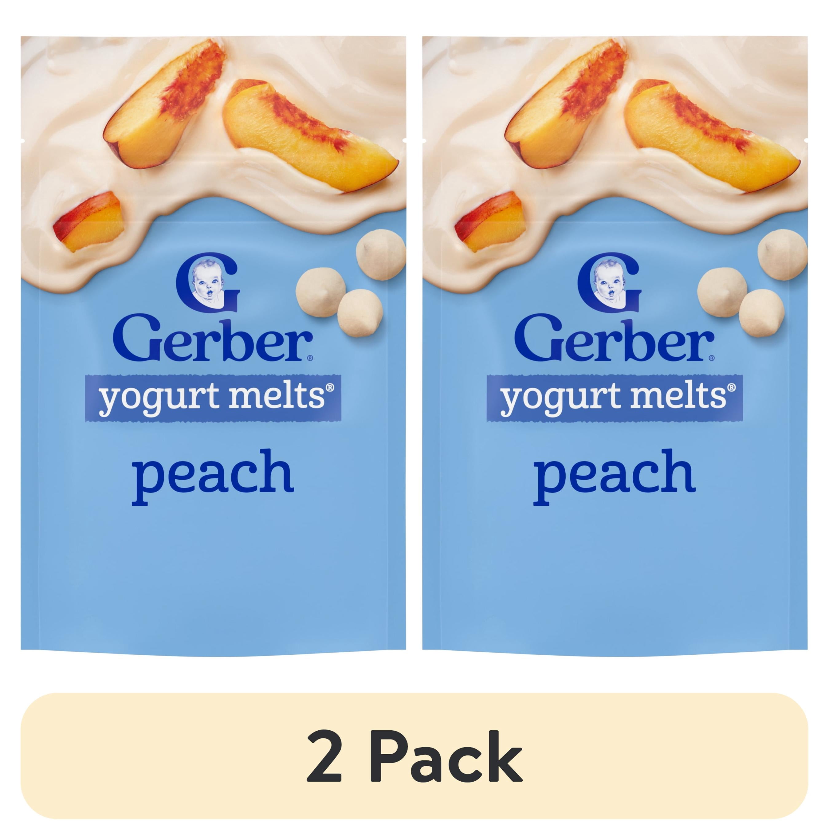 (2 pack) Gerber Snacks for Baby Yogurt Melts, Peach, 1 oz Bag