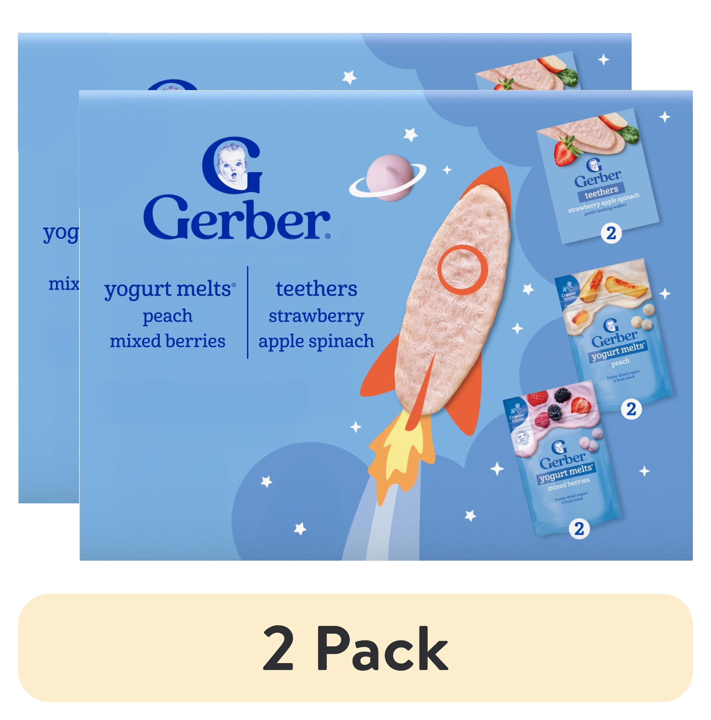(2 pack) Gerber Stage 3 Baby Snacks Discovery Pack, Yogurt Melts, Teething Wafers, 6PK 7.4 oz