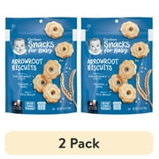 (2 pack) Gerber Stage 3 Baby Snacks Arrowroot Cookie Biscuits, 5.5 oz Bag