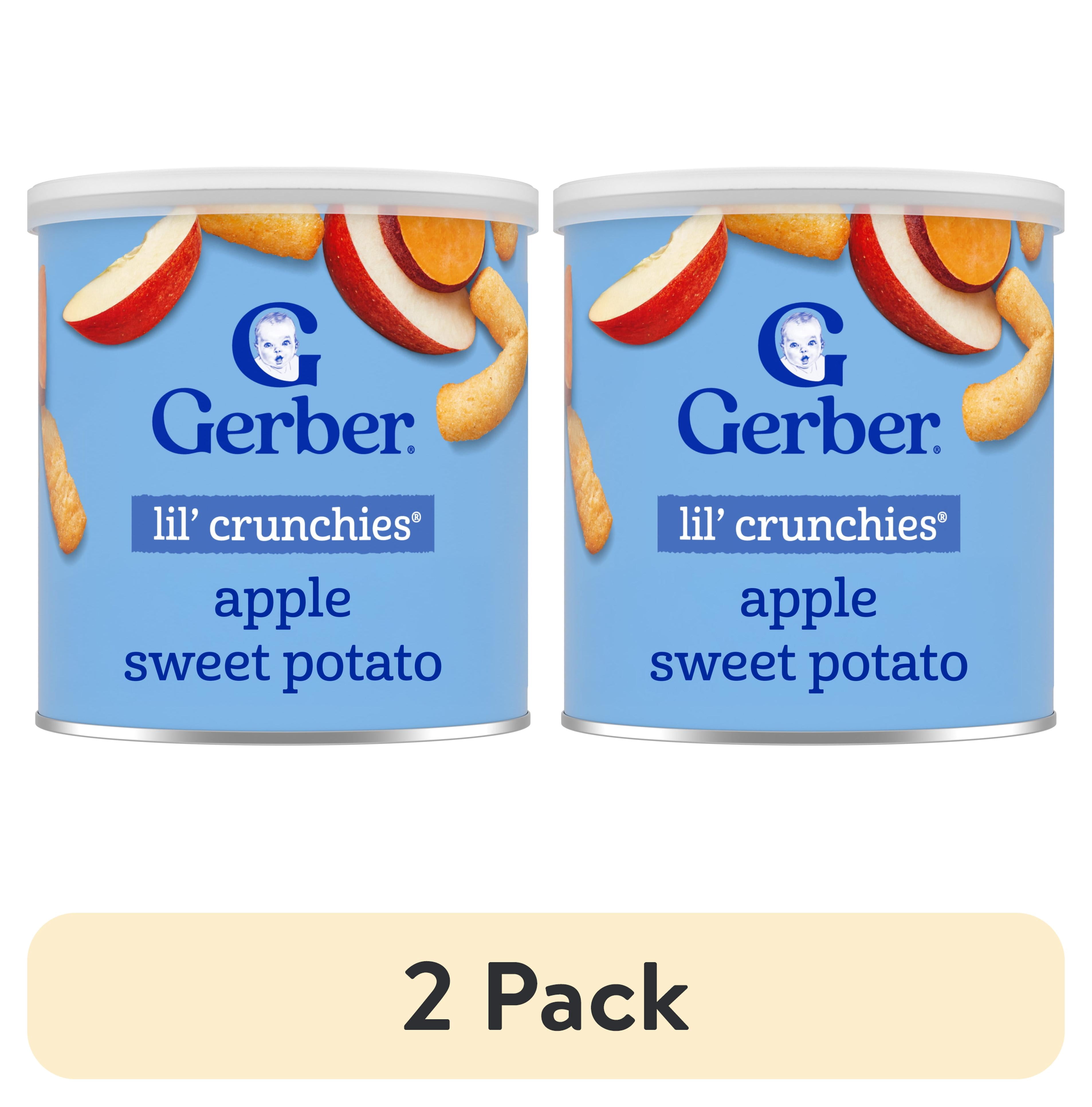 (2 pack) Gerber Snacks for Baby Lil Crunchies Apple Sweet Potato Puffs, 1.48 oz