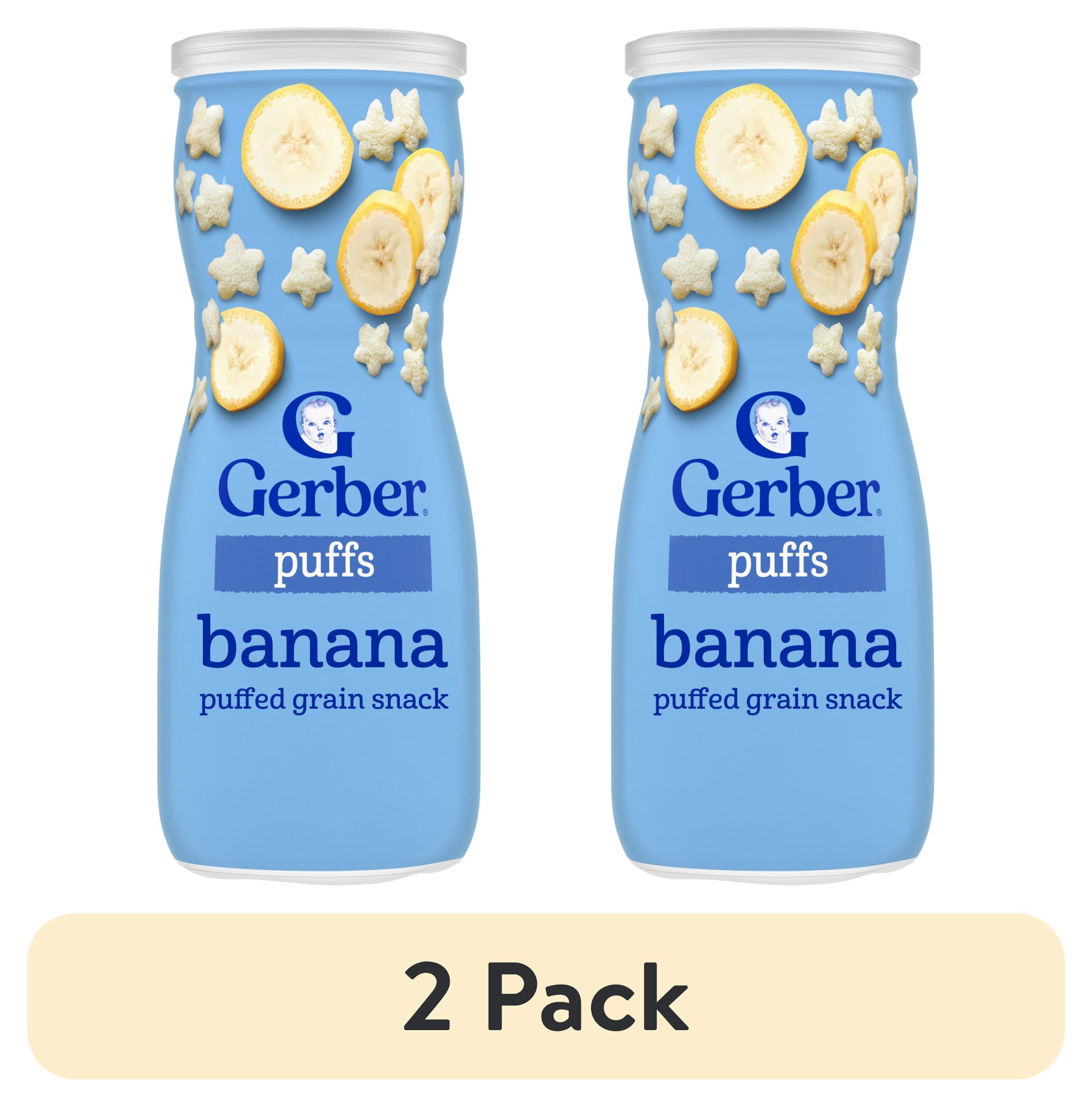 (2 pack) Gerber Stage 3 Toddler Snacks, Banana Puffs, Puffed Grain Snack, 8+ Months