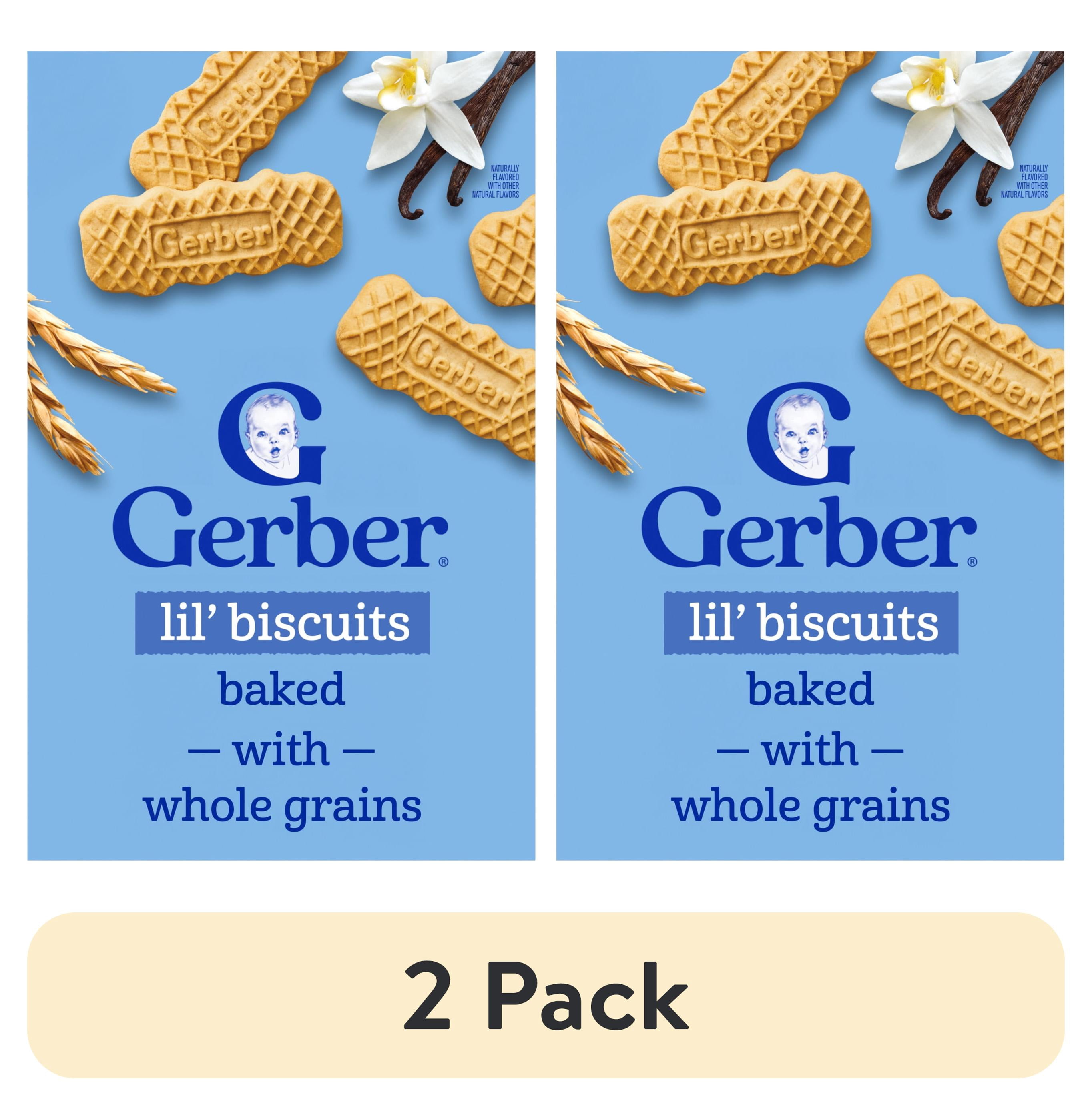 (2 pack) Gerber Baby Snacks Lil' Biscuits, Toddler Cookies