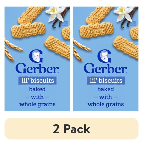 (2 pack) Gerber Baby Snacks Lil' Biscuits, Toddler Cookies