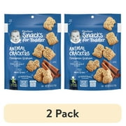 (2 pack) Gerber Toddler Snacks for Baby, Cinnamon Graham Animal Crackers, 6 oz Bag