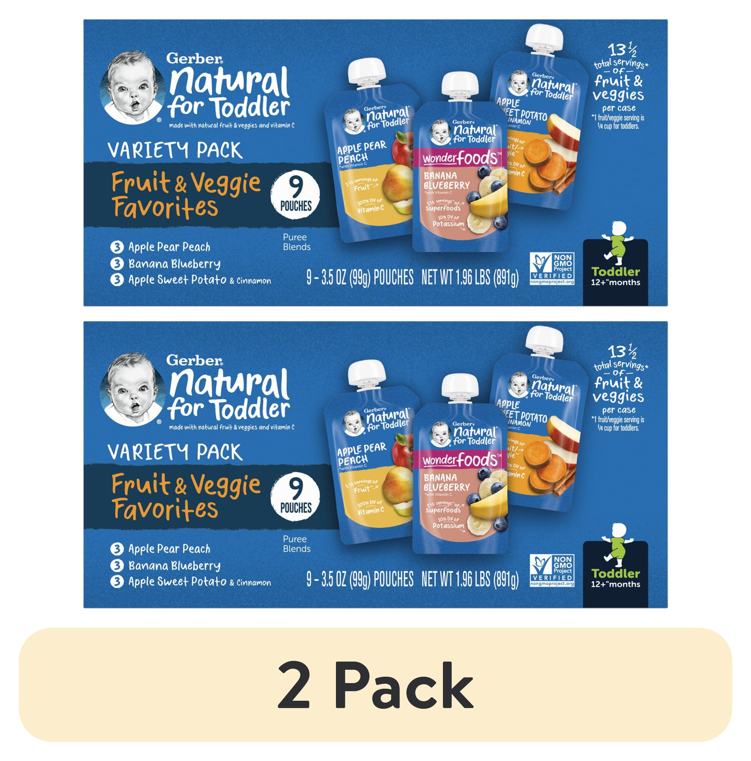 Gerber Natural Toddler Fruit & Veggie Favorites Variety Pack - 9 Pouches