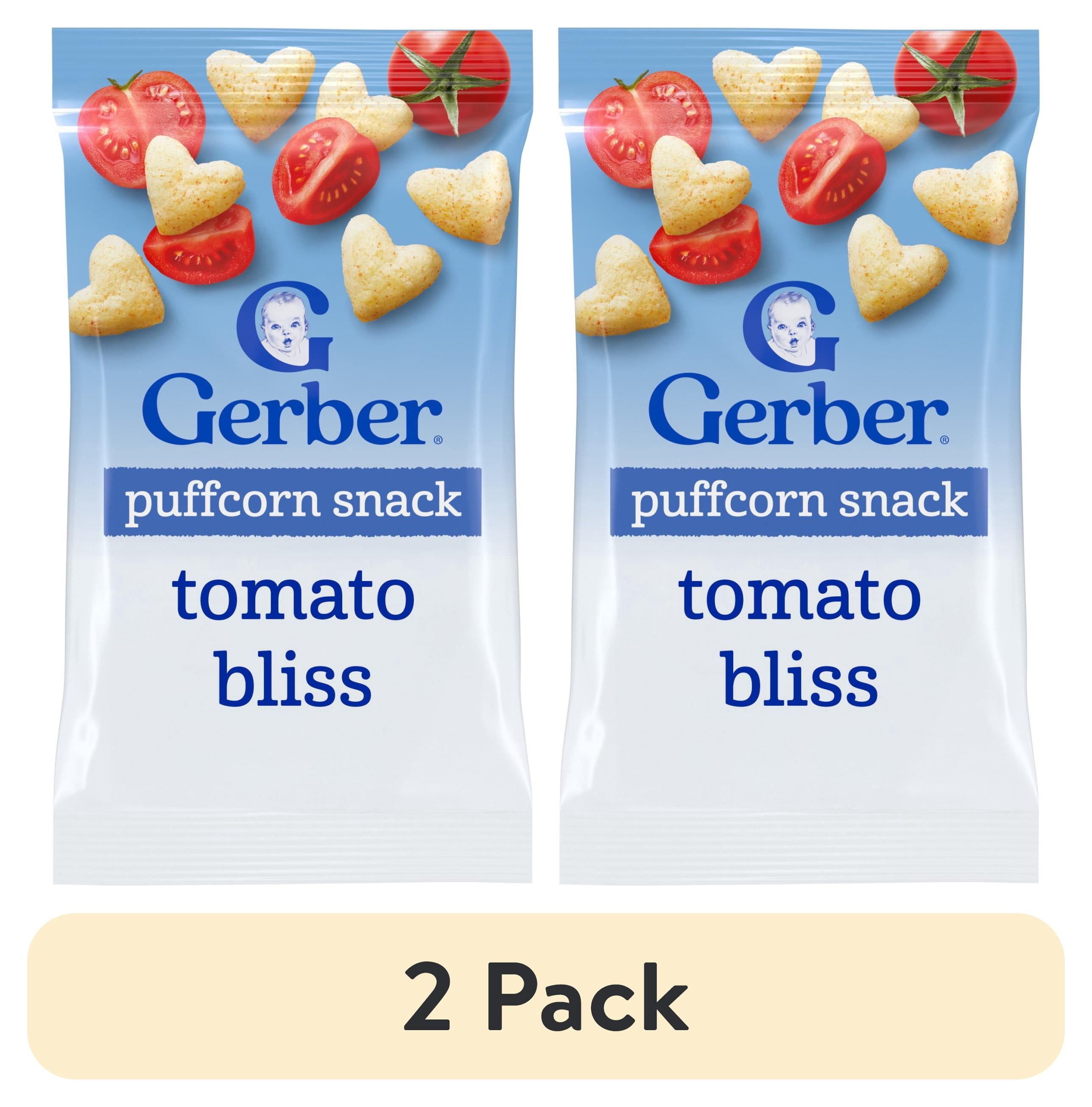 (2 pack) Gerber Toddler Snacks, Tomato Bliss Puffcorn Snack, Kernel Free, Toddler Food 1.23 oz