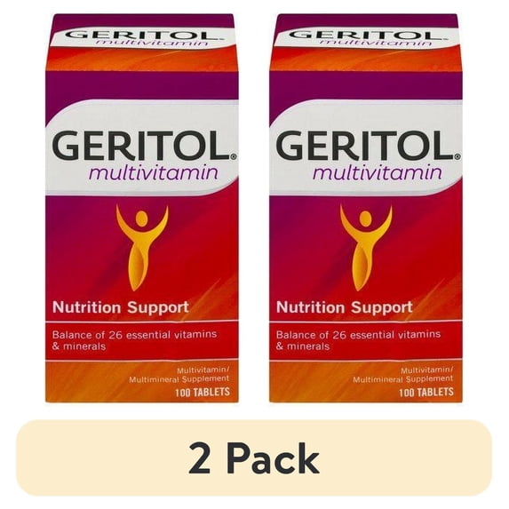 (2 pack) Geritol Complete Multivitamin + Multimineral Tabs, 100 ct