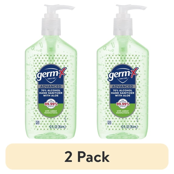 (2 pack) Germ-X Advanced Hand Sanitizer, Aloe, 12 oz