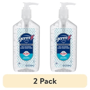 (2 pack) Germ-X Advanced Hand Sanitizer with Pump, Alcohol & Moisturizers, Original Fresh Scent, 12 fl oz.