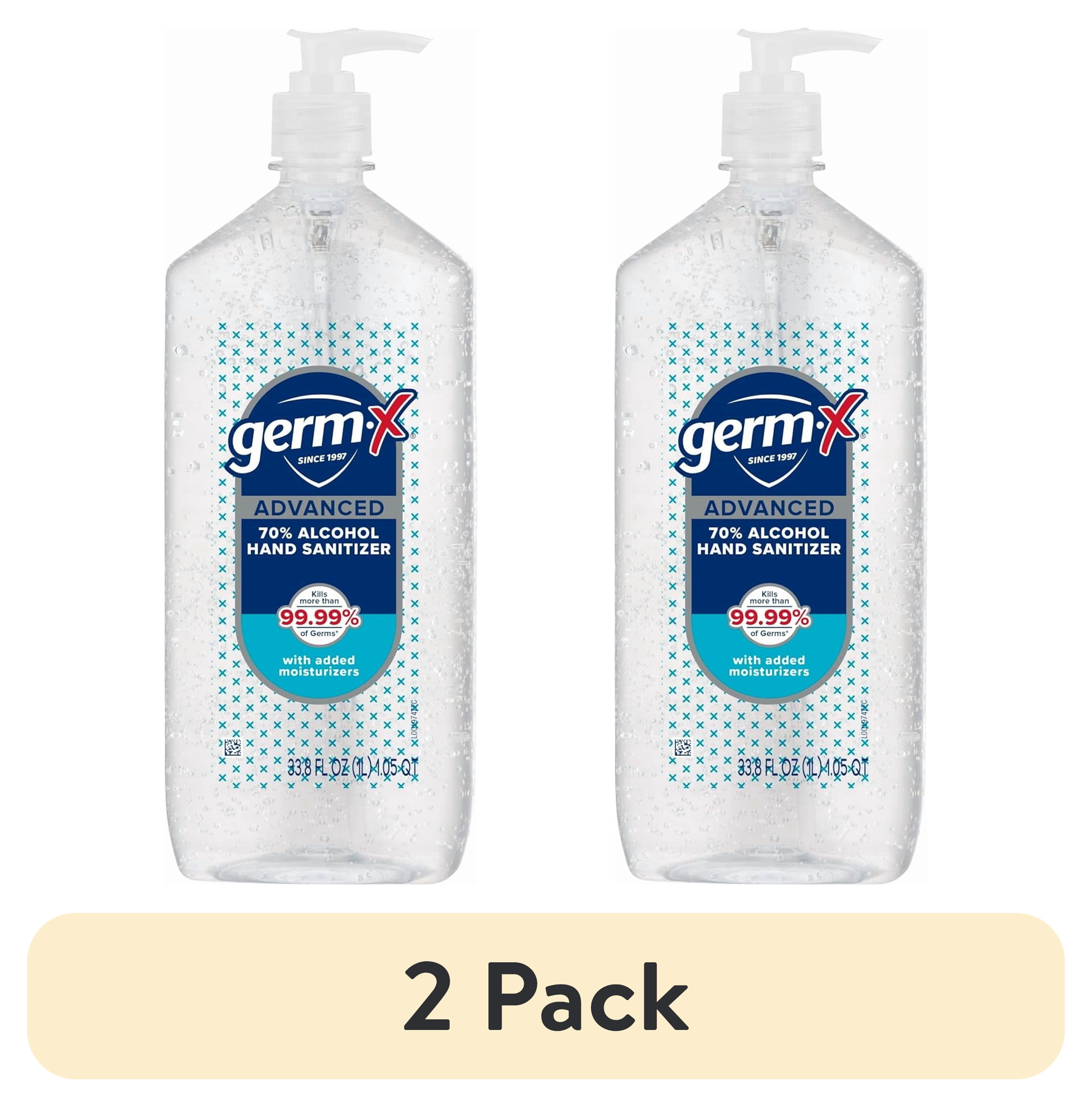 (2 pack) Germ-X Advanced Hand Sanitizer with Pump, Alcohol & Moisturizers, Original Fresh Scent, 33.8 fl oz.