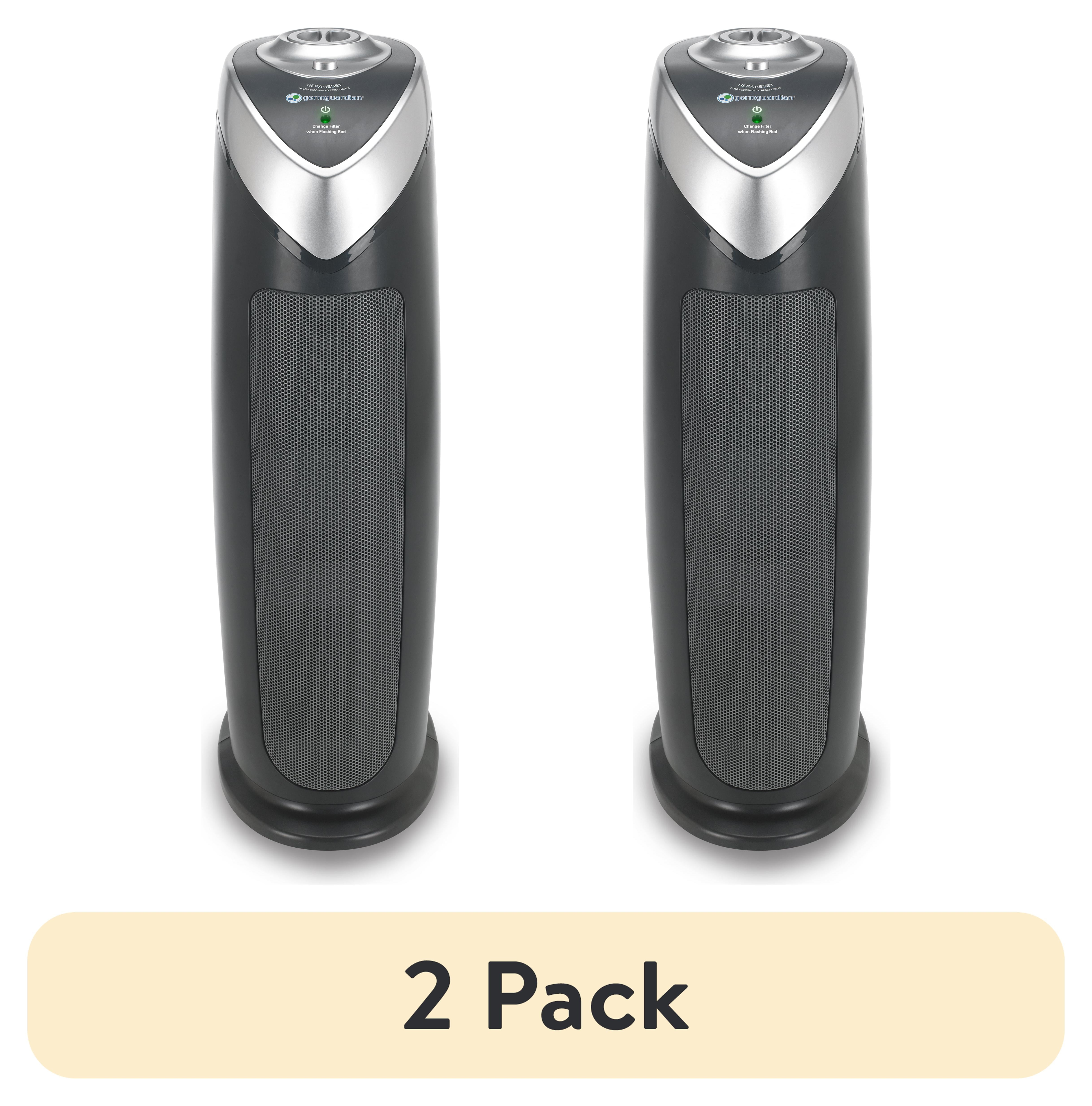 2 pack) GermGuardian 743 Sq. ft. Tower Air Purifier with HEPA Pure