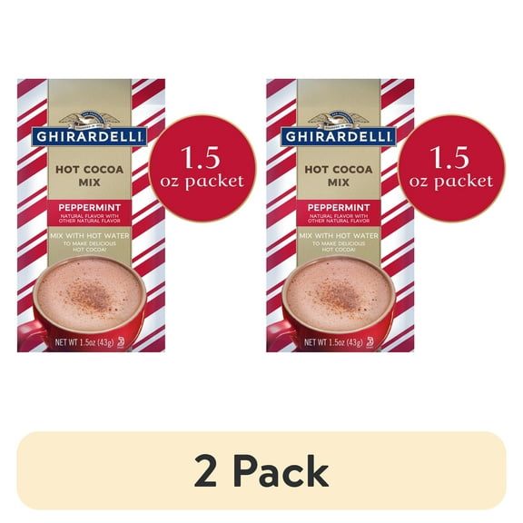 (2 pack) Ghirardelli Peppermint Hot Cocoa Mix , 1.5 oz Packet