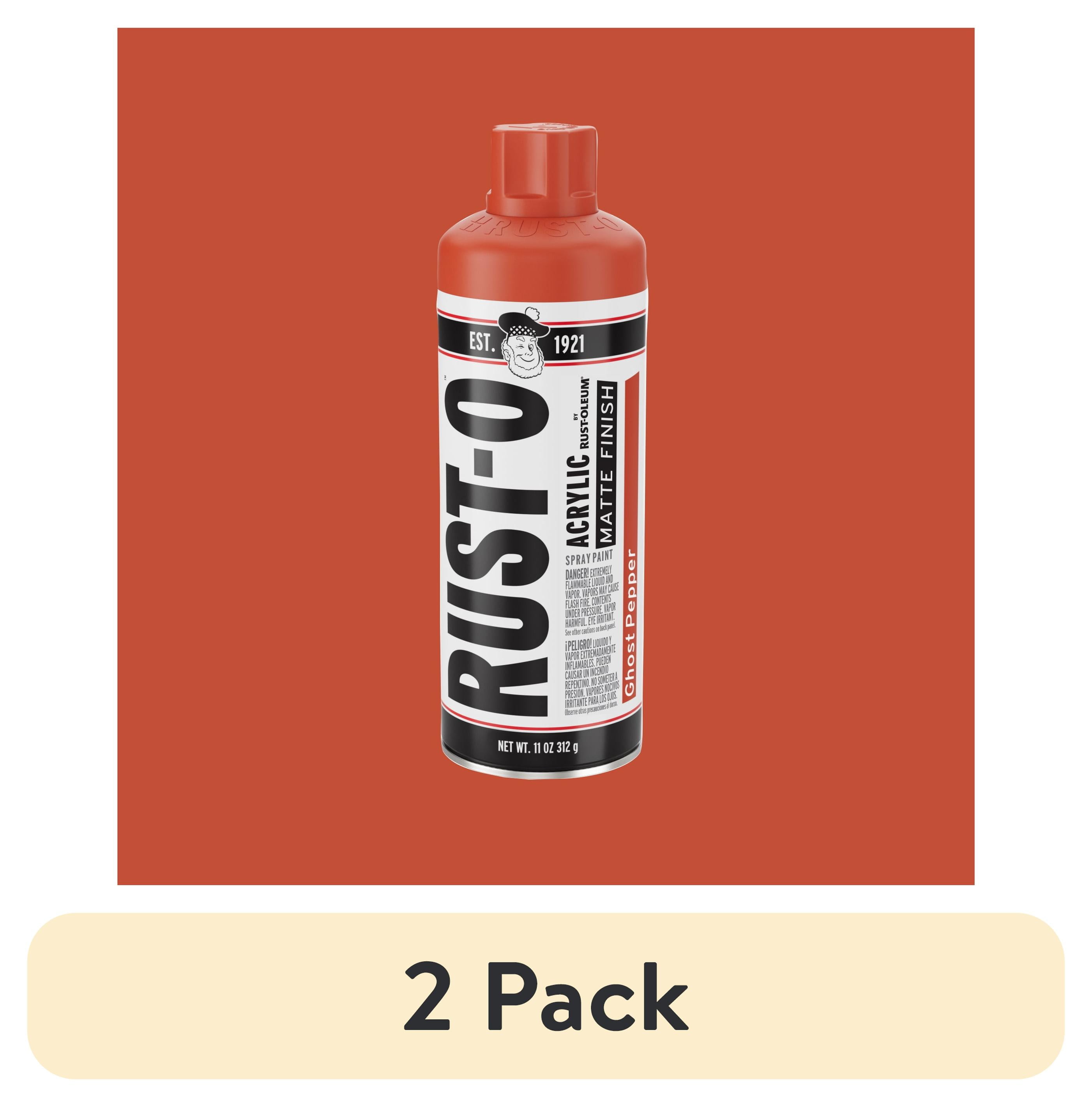 (2 pack) Ghost Pepper, Rust-Oleum Rust-O Acrylic Matte Spray Paint-392212, 11 oz