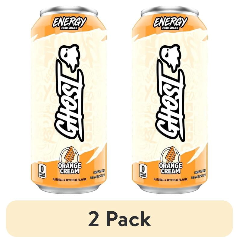 (2 pack) GHOST® ENERGY Zero Sugar Energy Drink, Orange Cream, 200mg Natural Caffeine, 16 fl oz Can