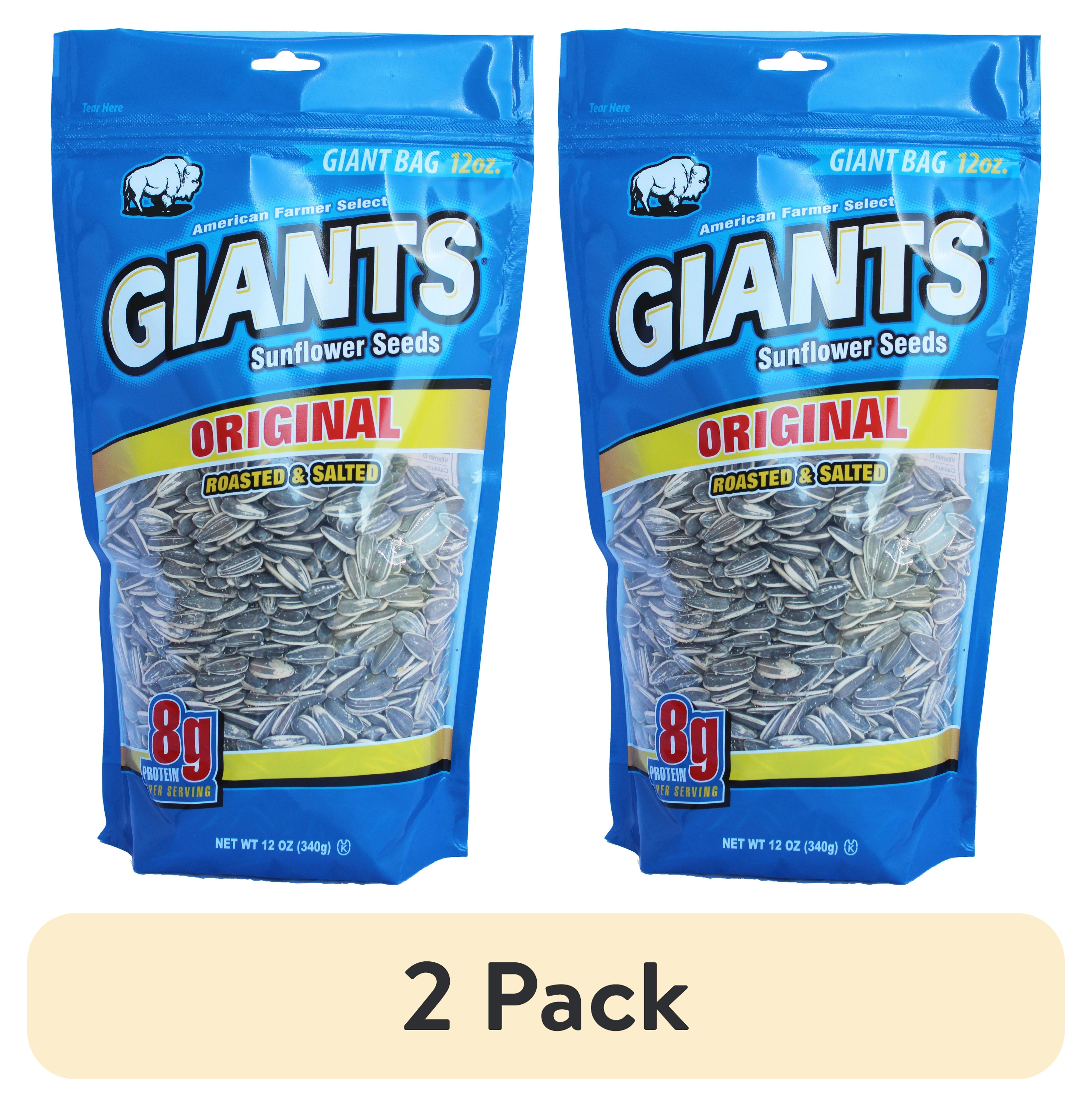 (2 pack) Giant Snacks Salted Sunflower Seeds With Shell, 12 oz Bag, Gluten-Free