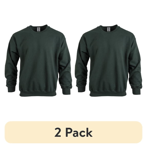 (2 pack) Gildan Adult Heavy Blend Fleece Crewneck Sweatshirt, up to Size 3XL