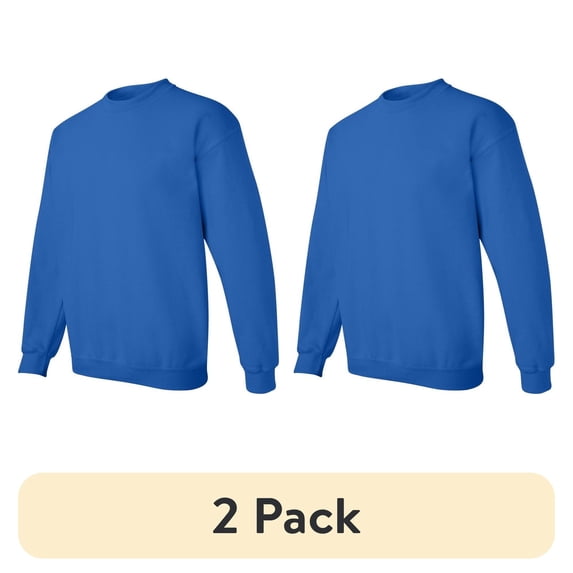 (2 pack) Gildan Adult Heavy Blend Fleece Crewneck Sweatshirt, up to Size 3XL