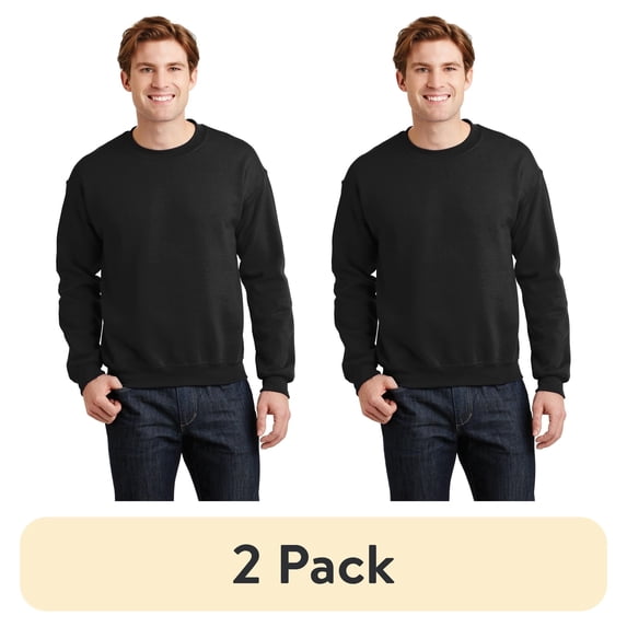 (2 pack) Gildan Adult Heavy Blend Fleece Crewneck Sweatshirt, up to Size 3XL