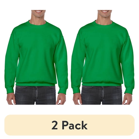 (2 pack) Gildan Adult Heavy Blend Fleece Crewneck Sweatshirt, up to Size 3XL