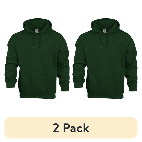 (2 pack) Gildan Adult Heavy Blend Fleece Hooded Sweatshirt, Size Small to 3XL