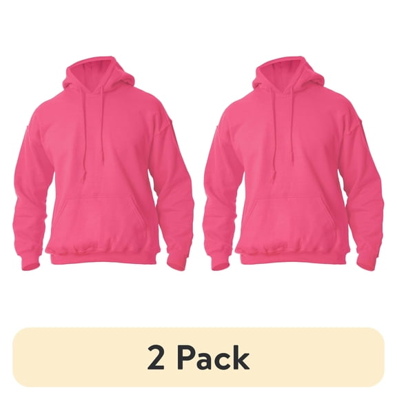 (2 pack) Gildan Adult Heavy Blend Fleece Hooded Sweatshirt, Size Small to 3XL