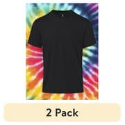 (2 pack) Gildan Adult Short Sleeve Crew T-Shirt – Black Size 2XL Soft Cotton Classic Fit Blank Tee for Tie Dye & DIY Crafts