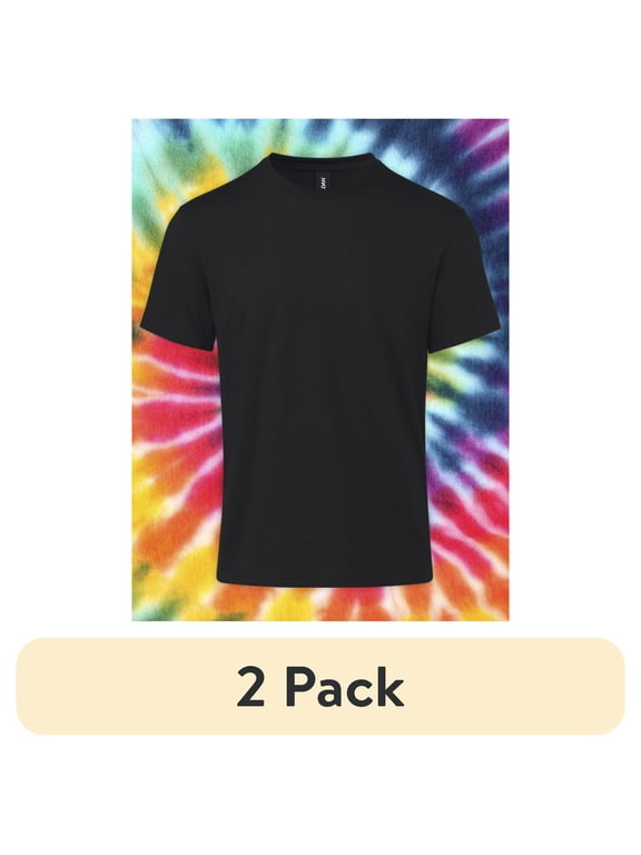 (2 pack) (2 pack) Gildan Adult Short Sleeve Crew T-Shirt – Black Size Small Soft Cotton Classic Fit Blank Tee for Tie Dye & DIY Crafts