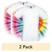 2 pack Gildan Adult Short Sleeve Crew T-Shirt   White Size 2XL Soft Cotton Classic Fit Blank Tee for Tie Dye & DIY Crafts