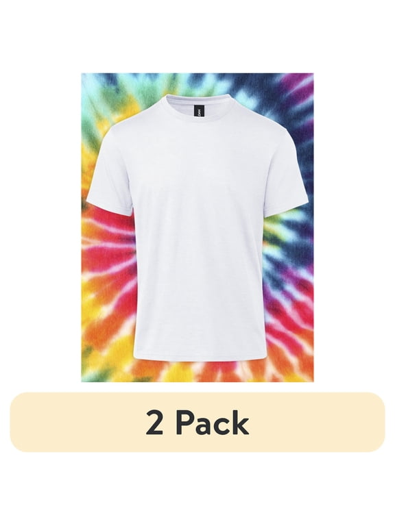 (2 pack) Gildan Adult Short Sleeve Crew T-Shirt – White Size Small Soft Cotton Classic Fit Blank Tee for Tie Dye & DIY Crafts