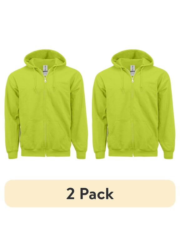 (2 pack) (2 pack) Gildan Men's Fleece Zip Hooded Sweatshirt