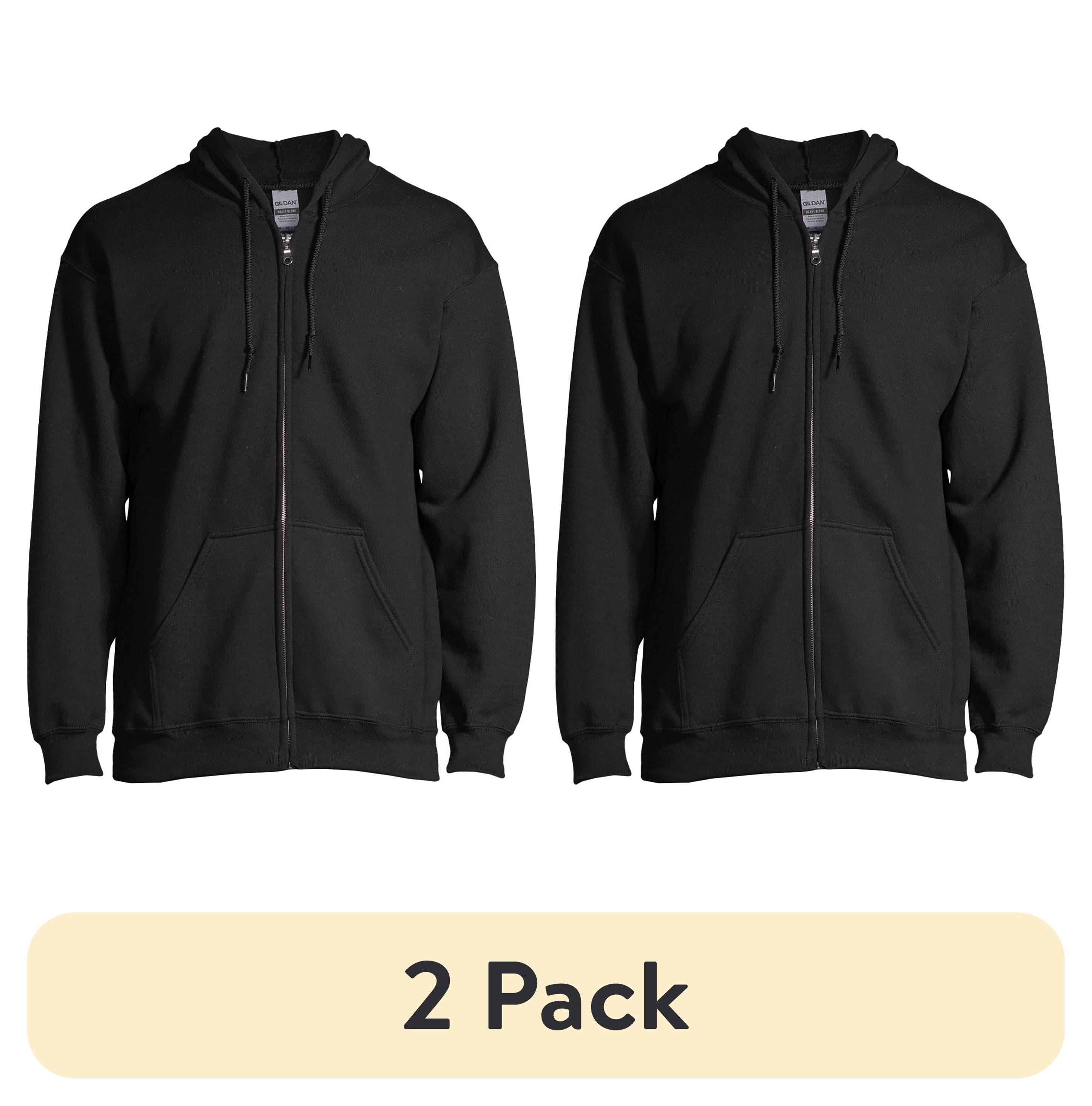 (2 pack) Gildan Unisex Heavy Blend Fleece Full Zip Hooded Sweatshirt, Size Small to 3XL