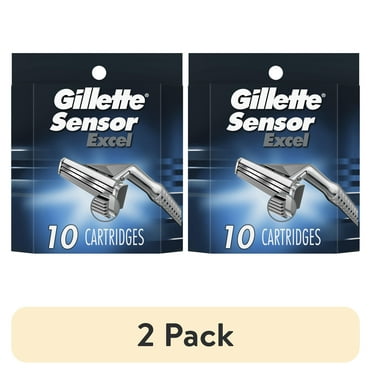 (2 pack) Gillette Sensor Excel Men's Razor Blade Refills, 2 Blade, 10 Count