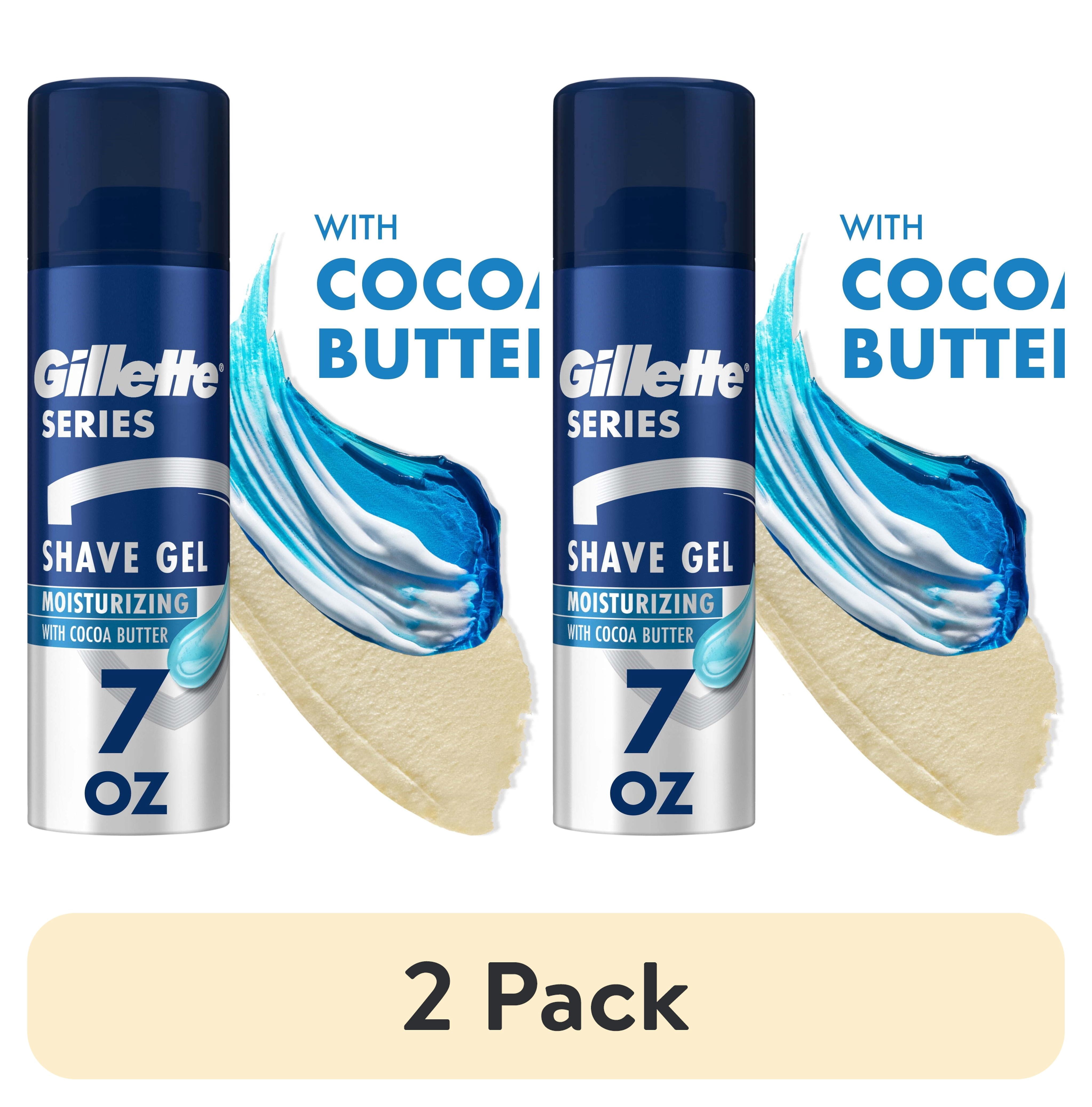 (2 pack) Gillette Series Moisturizing Shave Gel for Men with Cocoa Butter, Classic Scent, 7oz
