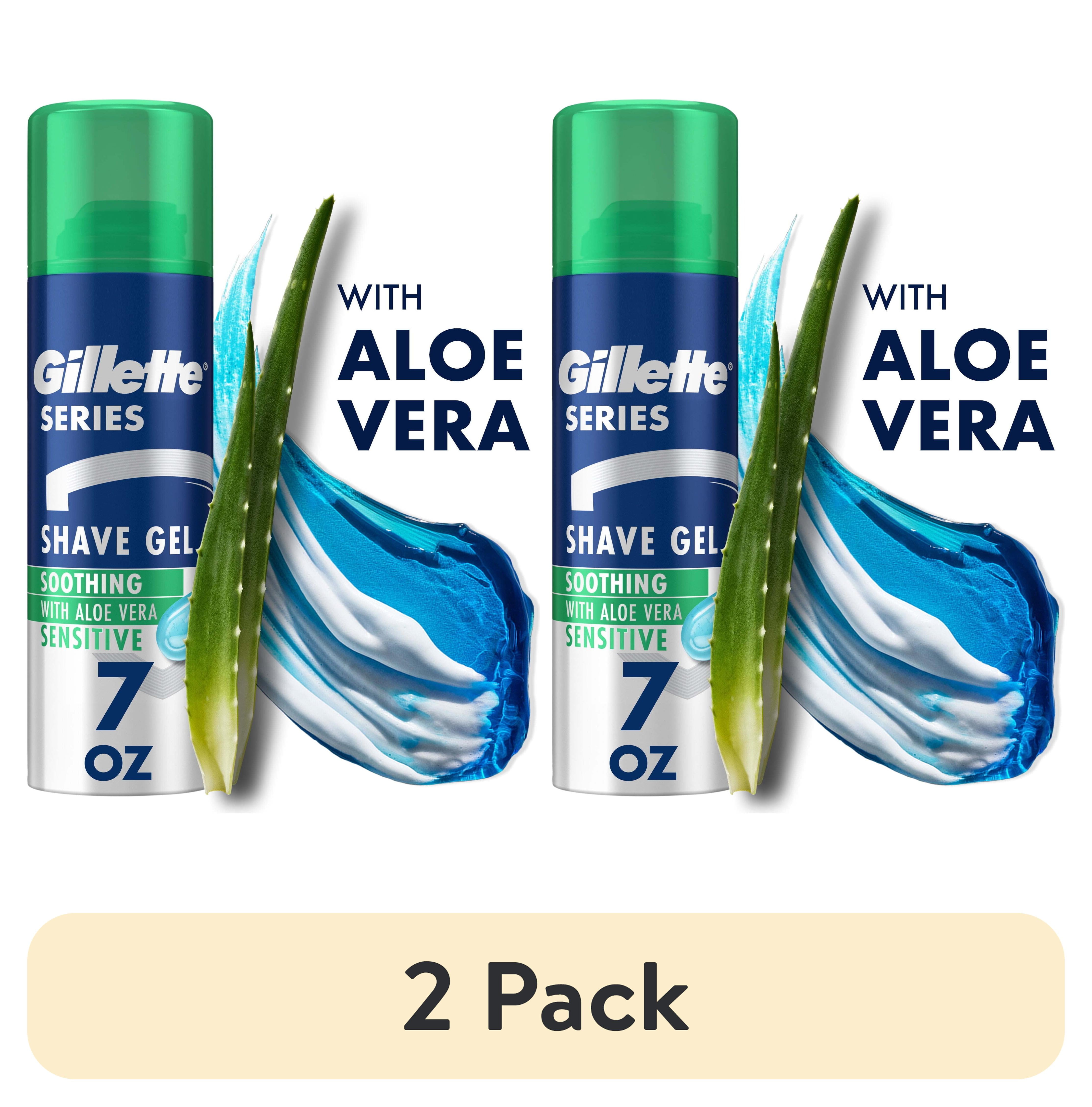 2 pack) Gillette Series Soothing Shave Gel for Men with Aloe Vera, 7 oz -  Walmart.com