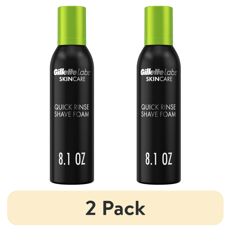 2 pack) Gillette Labs by Gillette Quick Rinse Shaving Foam for Men