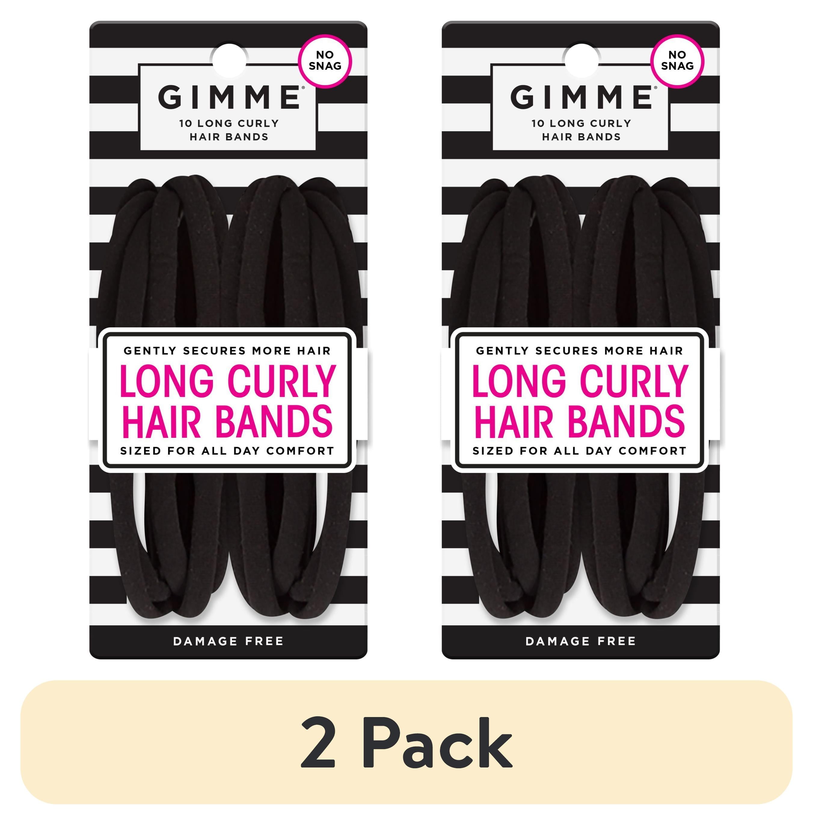 (2 pack) Gimme Seamless Hair Ties for Long & Curly Hair, Microfiber, Black, 10 Count