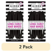 2 pack Gimme Seamless Hair Ties for Long & Curly Hair, Microfiber, Black, 10 Count