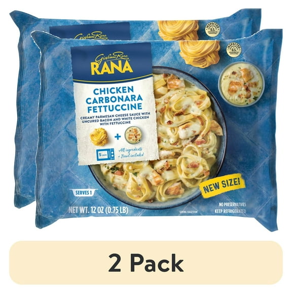 (2 pack) Giovanni Rana Fettuccine Chicken Carbonara 12oz (Fresh), Refrigerated, See Packaging for Allergens