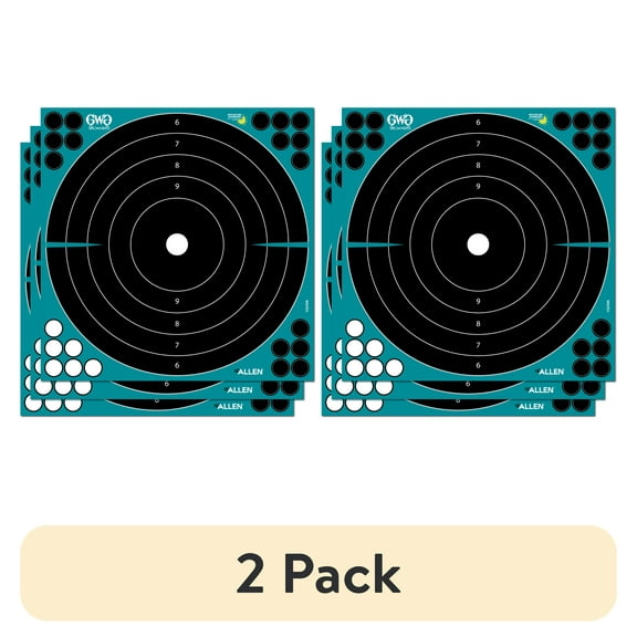 (2 pack) Girls with Guns Adhesive Splash Reactive Paper Shooting Targets, Bullseye, 12.5"W x 12.5"H, 3-Pack, 0.3 lb, Teal