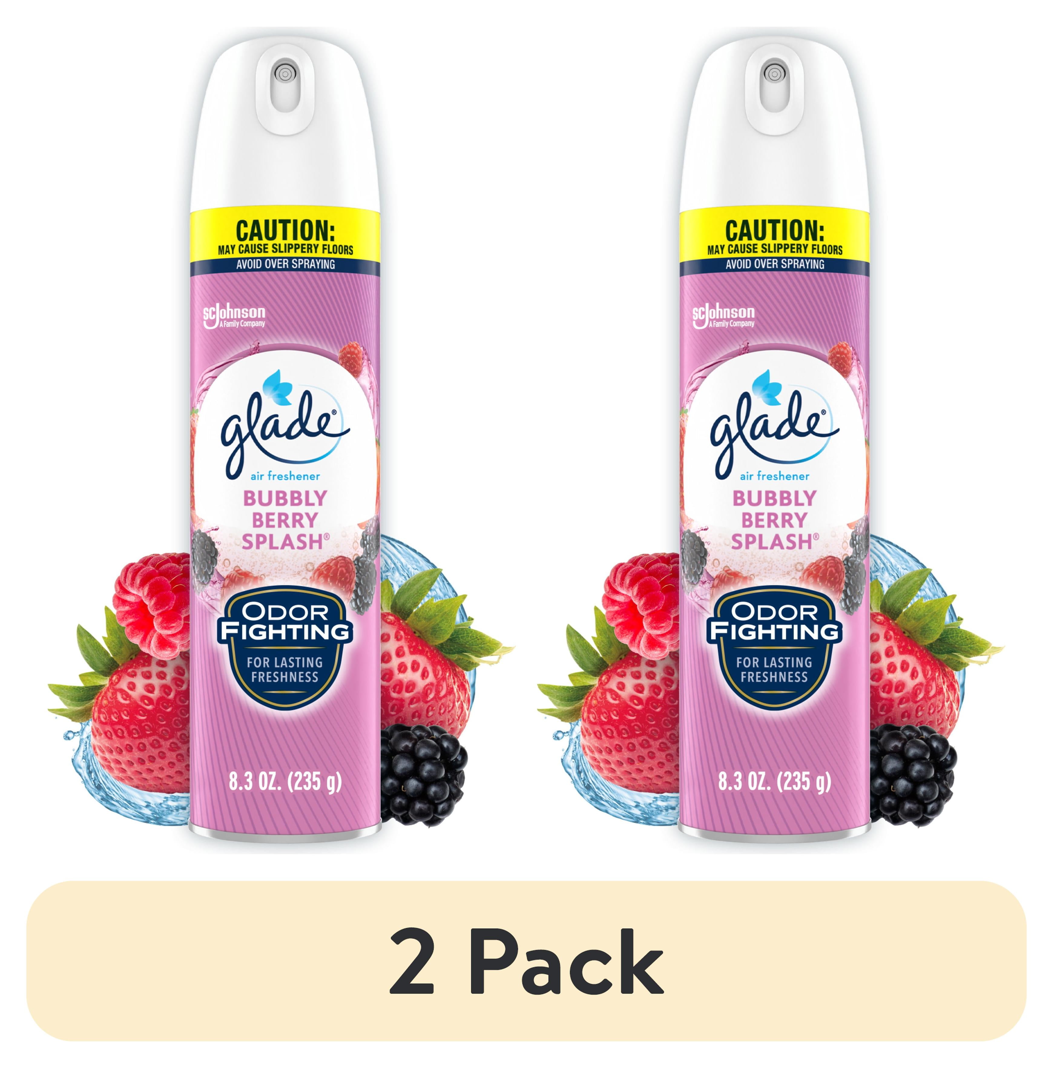 (2 pack) Glade Air Freshener Spray, Stocking Stuffers, Bubbly Berry Splash Scent, Fragrance Infused with Essential Oils, 8.3 oz