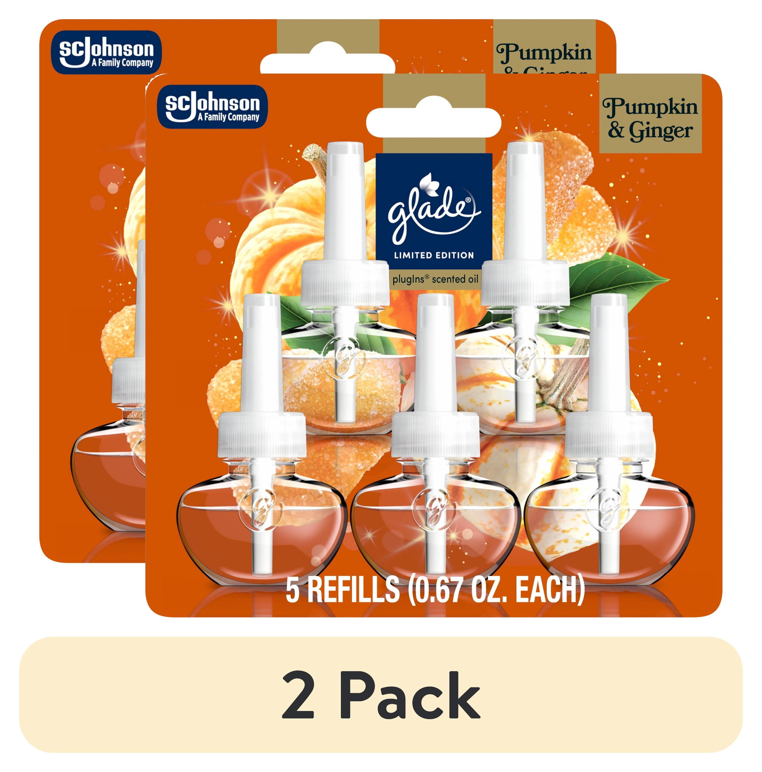 (2 pack) Glade® PlugIns® Scented Oil 5 Refills, Air Freshener, Golden Pumpkin & Spice, 3.35 fl oz, Pack of 5