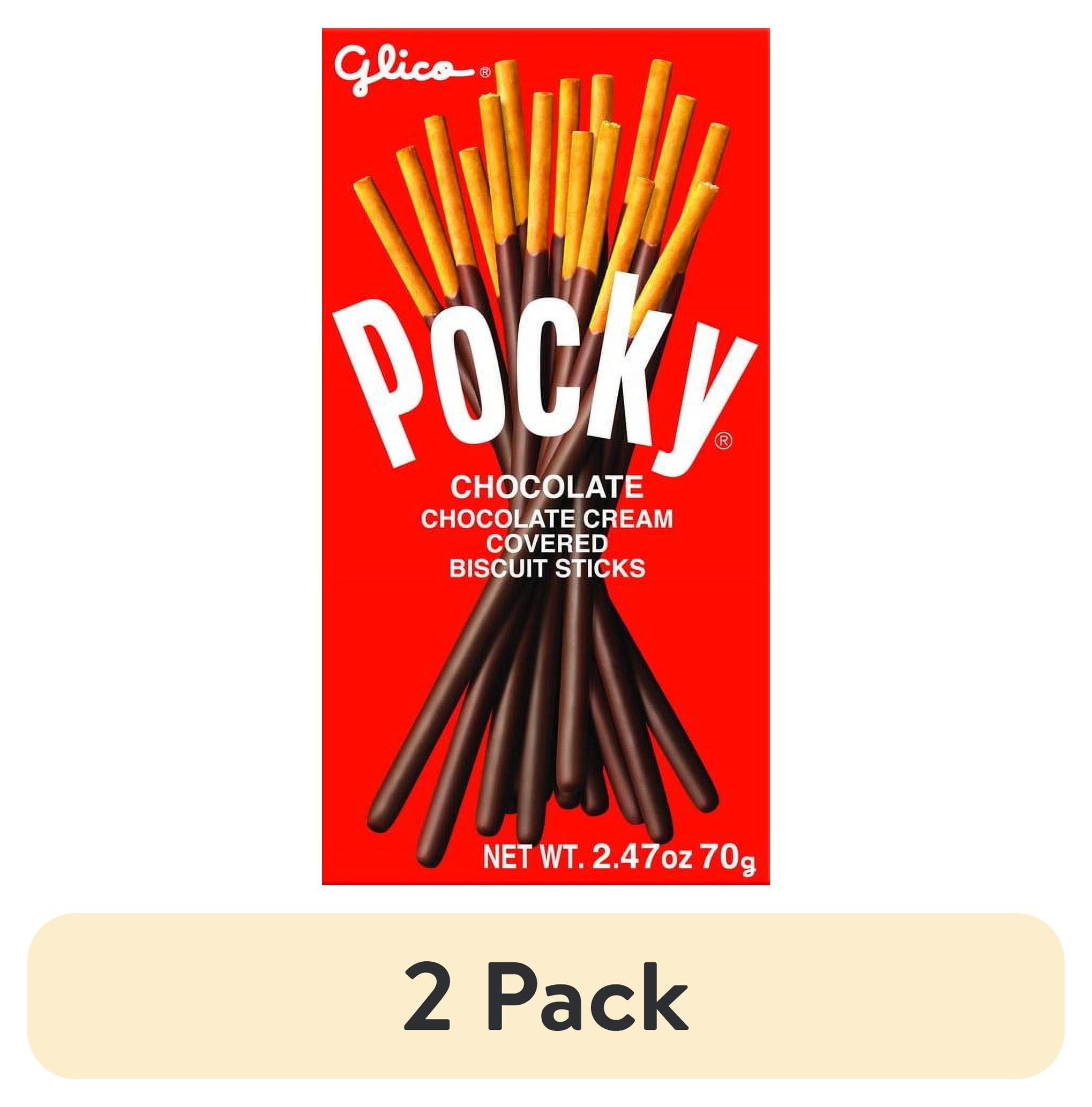 (2 pack) Glico Pocky Chocolate Cream Covered Biscuit Sticks, 2.47 oz