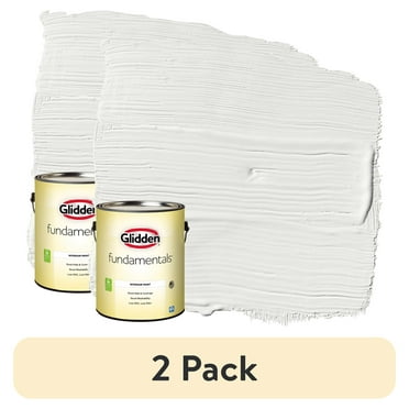 (2 pack) Glidden Fundamentals Interior Paint White / , Eggshell, 1 Gallon