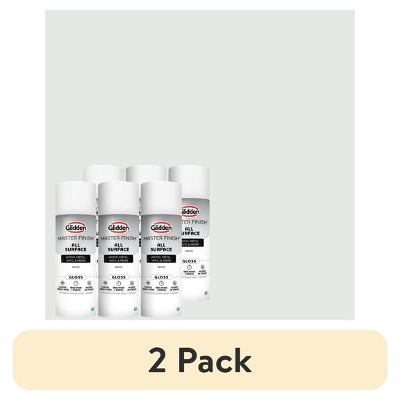 (12 pack) Glidden Master Finish 12 oz. Gloss White Interior/Exterior All Surface Spray Paint and Primer, 6 Pack