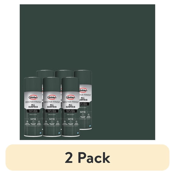 (12 pack) Glidden Master Finish 12 oz. Satin Dark As Night Interior/Exterior All Surface Spray Paint and Primer, 6 Pack