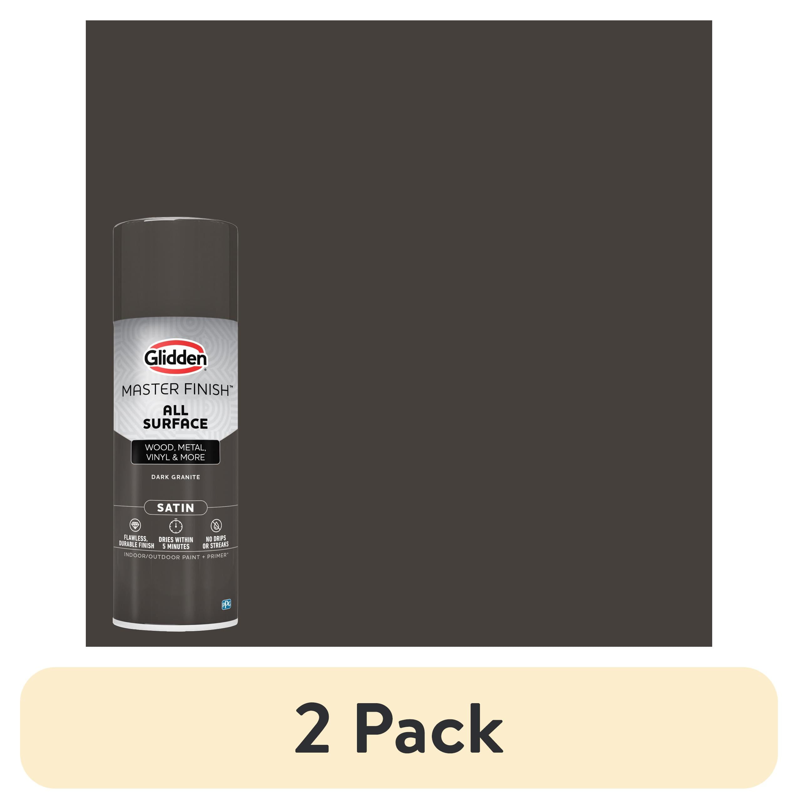 (2 pack) Glidden Master Finish 12 oz. Satin Dark Granite Interior/Exterior All Surface Spray Paint and Primer