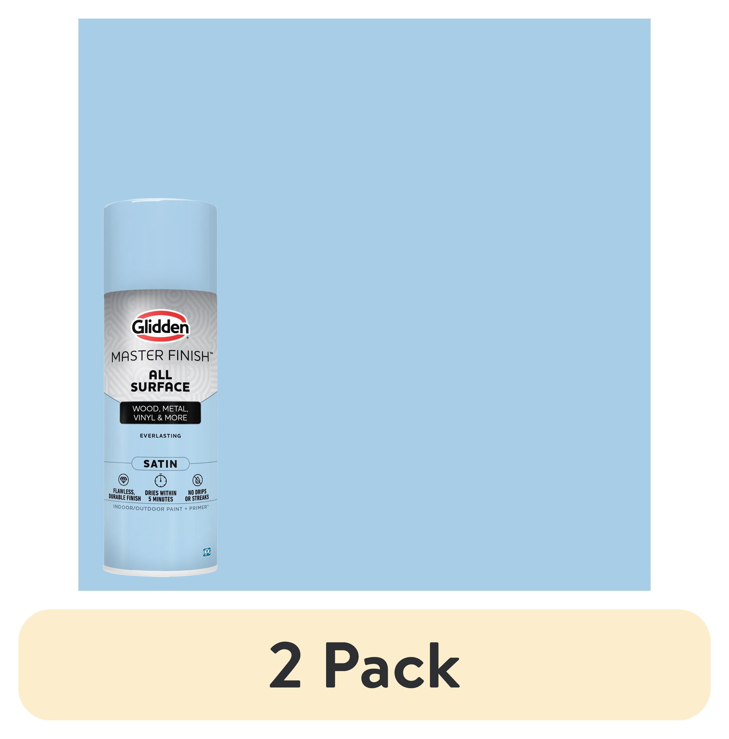 (2 pack) Glidden Master Finish 12 oz. Satin Everlasting Interior/Exterior All Surface Spray Paint and Primer