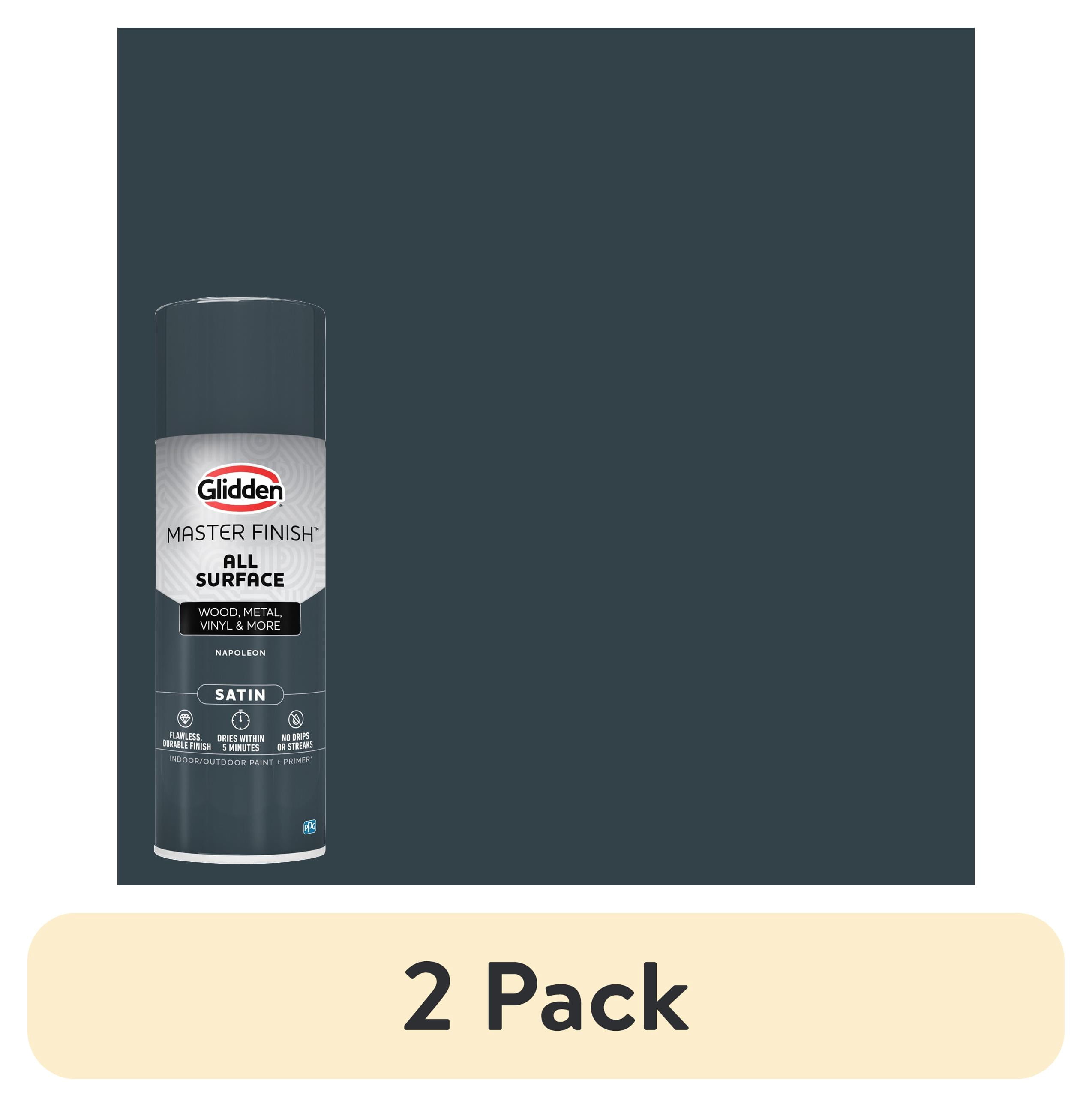 (2 pack) Glidden Master Finish 12 oz. Satin Napoleon Interior/Exterior All Surface Spray Paint and Primer